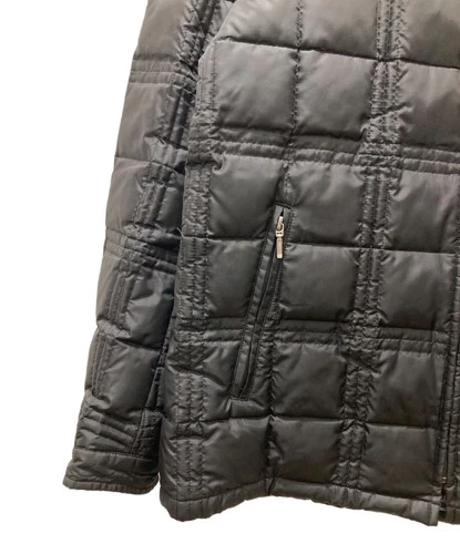 Burberry Black Label Nova Check Lined Rabbit Fur Down Jacket Size M Black image 4