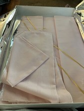 100 Linen Vintage Lrg Rectangle Tablecloth With 12 Matching Napkins New In Box