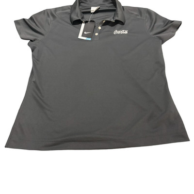 NWT NIKE GOLF Coca-Cola Beverages DRI-FIT Gray Polo Shirt Women's XL