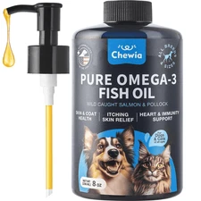 Fish Oil for Dogs   8 oz   Dog Fish Oil   Skin & Coat Dog Supplement
