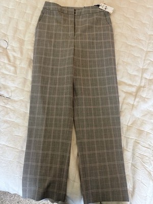 Express Editor Super High Waisted Plaid Straight Ankle Pant NWT Size 4R