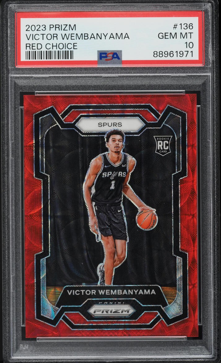 2023 Victor Wembanyama PSA 10 Prizm Red Choice #136 8/88
