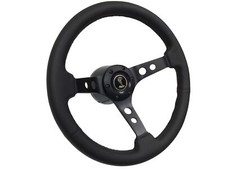 1965-67 Ford Mustang 6-bolt Black Leather Shelby Steering Wheel Kit Tiffany