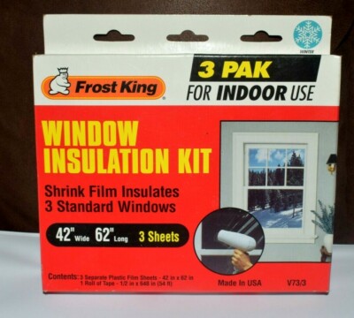 Frost King Window Insulation Kit - 3 Plastic Sheets 42'' W 62'' Long V73/3 NEW!