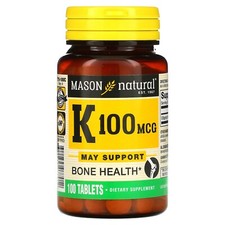3 Mason Vitamins Vitamin K 100 mcg Tablets, 100-Count  Pack-3 Units 
