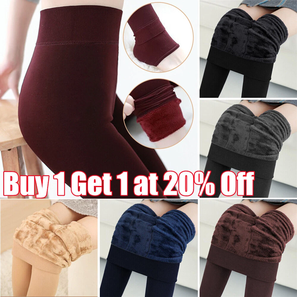 Women Extra Thick Leggings Fleece Lined Thermal Stretch Winter Warmer  Elastic UK