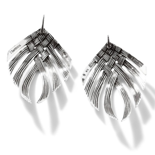 JOHN HARDY Bamboo Woven Leaf Earrings in Sterling Silver - Picture 6 of 7