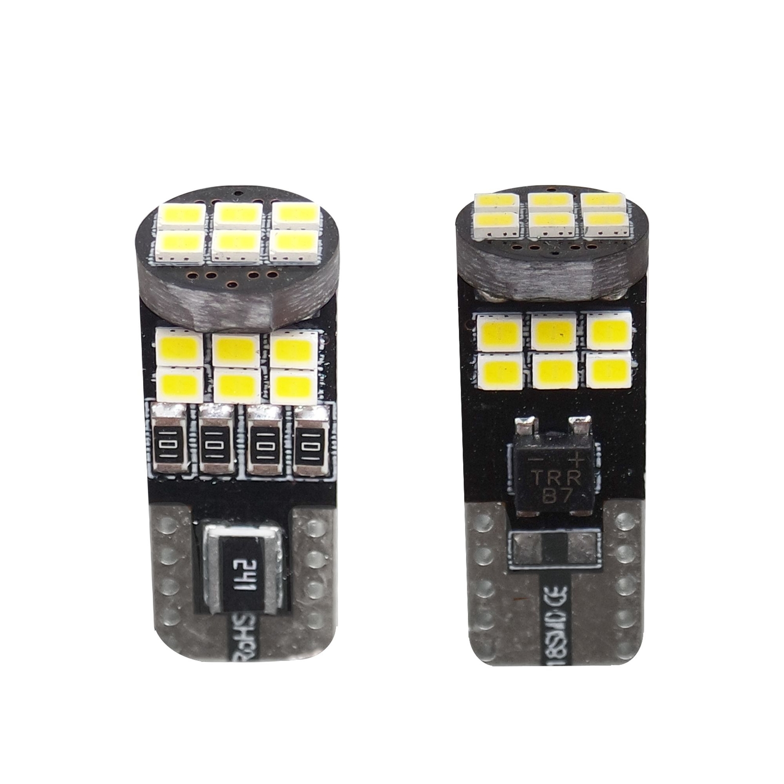 Kit 2 lampadine led T10 CANBUS no polarity 18 led 6500k 12V