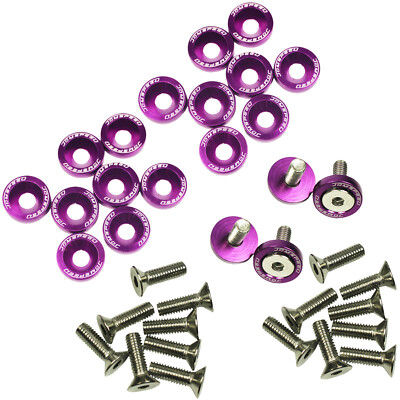 #ad #ad 20pcs Purple Aluminum Engine Bay Fender Bumper Washer Bolt Dress Up Kit $14.88