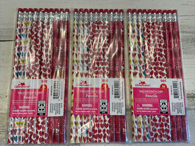 NEW 3 Packs Way To Celebrate Valentines Day Pencils 10 Pieces 30 Pencils