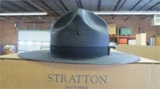 NEW Stratton Black Campaign Straw Police Sheriff Trooper Dbl Brim Hat ASST SIZES