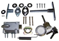 Garage Door Lock Kit T Handle Return Spring & Keyed Deadbolt up to 2" Thick Door