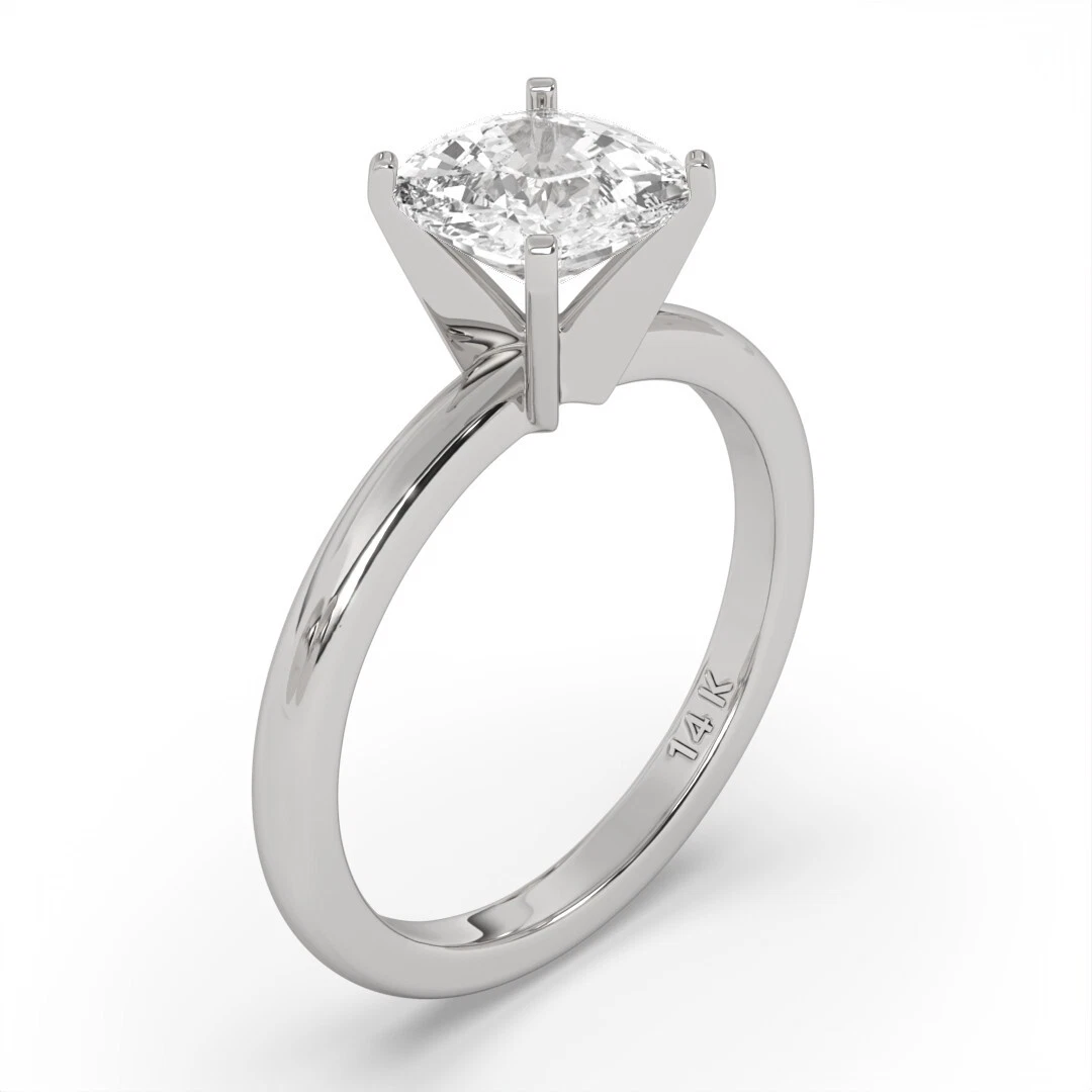 1.5 Ct F VS Cushion Diamond Engagement Ring IGI Certified Lab Grown 14k Gold image-2