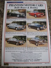 PHANTOM MOTOR CARS ROLLS ROYCE BENTLEY SURREY 1996 ADVERT APPROX A4 SIZE FILE 1