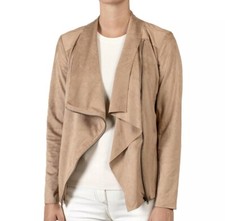 Women's Jacket, Mote Draped, Soft Faux Suede, Small New