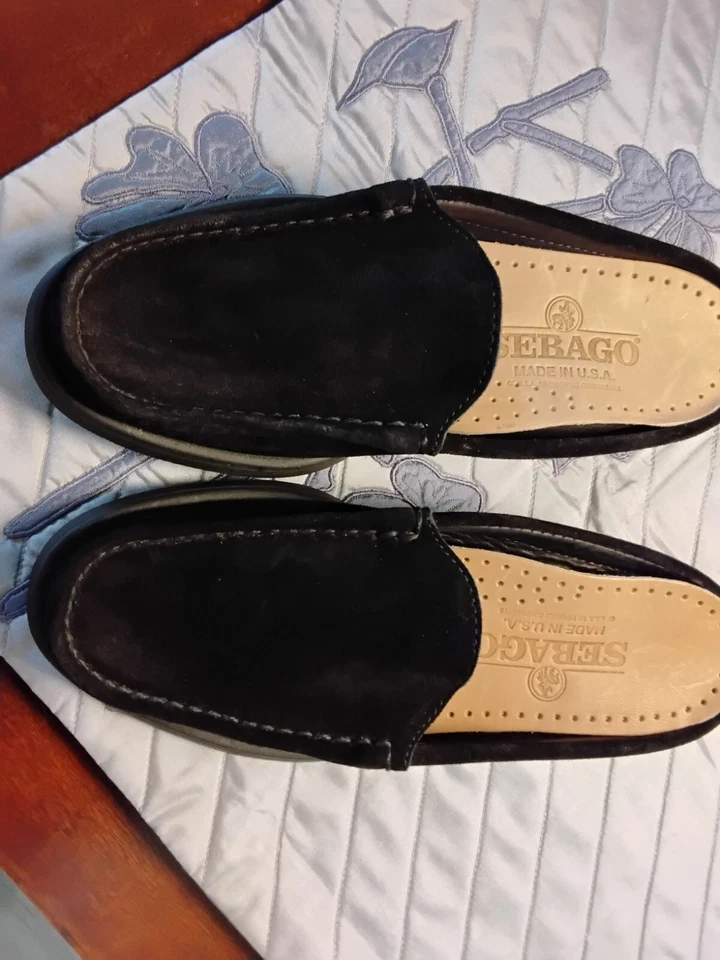 Mocasines sin cordones de gamuza negros Sebago para mujer talla 5,5 magnífico estado Foto 3 de 4