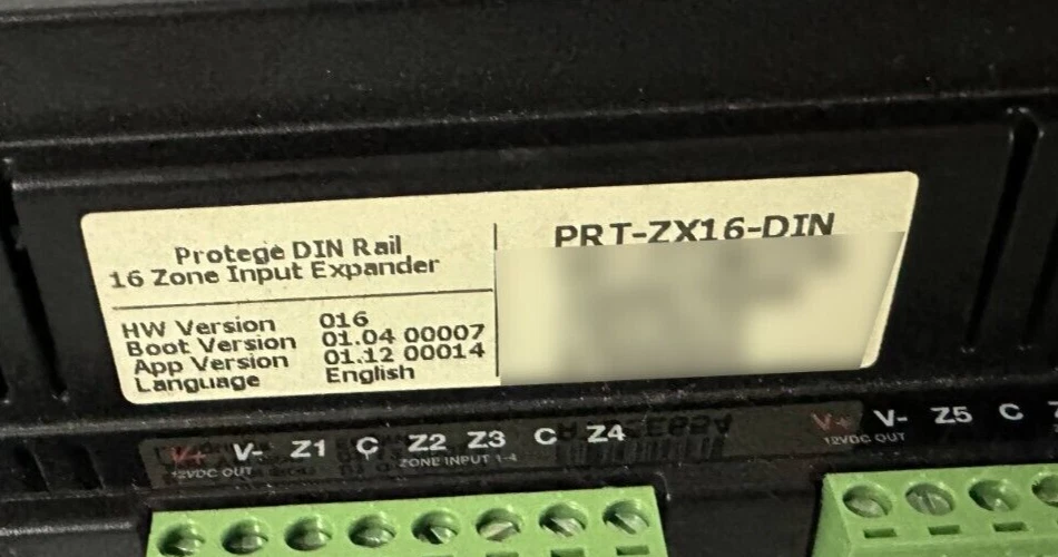 Protege PRT-ZX16-DIN 16 Zone Input Expander HW v016 v01.04 00007 Ap v01.12 00014 - Image 3 of 4