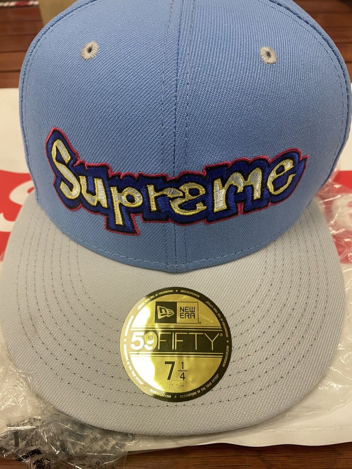 **Pre-owned** Supreme SS21 Gonz Logo New Era Hat Light Blue 7-1/4