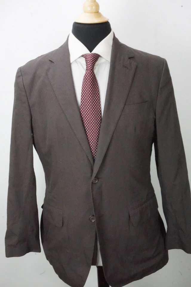 Carolina Herrera Marrón 100% Algodón 2 Piezas Traje Chaqueta Pantalones Talla 41 Foto 3 de 4