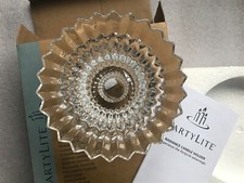 2 PartyLite Radiance Glass Crystal Tea Light Candle Holder Party Lite Pair BNIB�