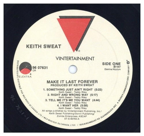 Keith Sweat - Make It Last Forever '87 LP US ORG!VG+/EX+ W/S - Picture 5 of 5