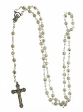 Irish J. C Walsh & Sons, Dublin, Ireland Small Hollow Silver Rosary Beads  G600