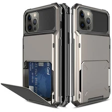 Card Holder Wallet Cover Case For iPhone 16 15 14 13 12 11 Pro Max XS Shockproof