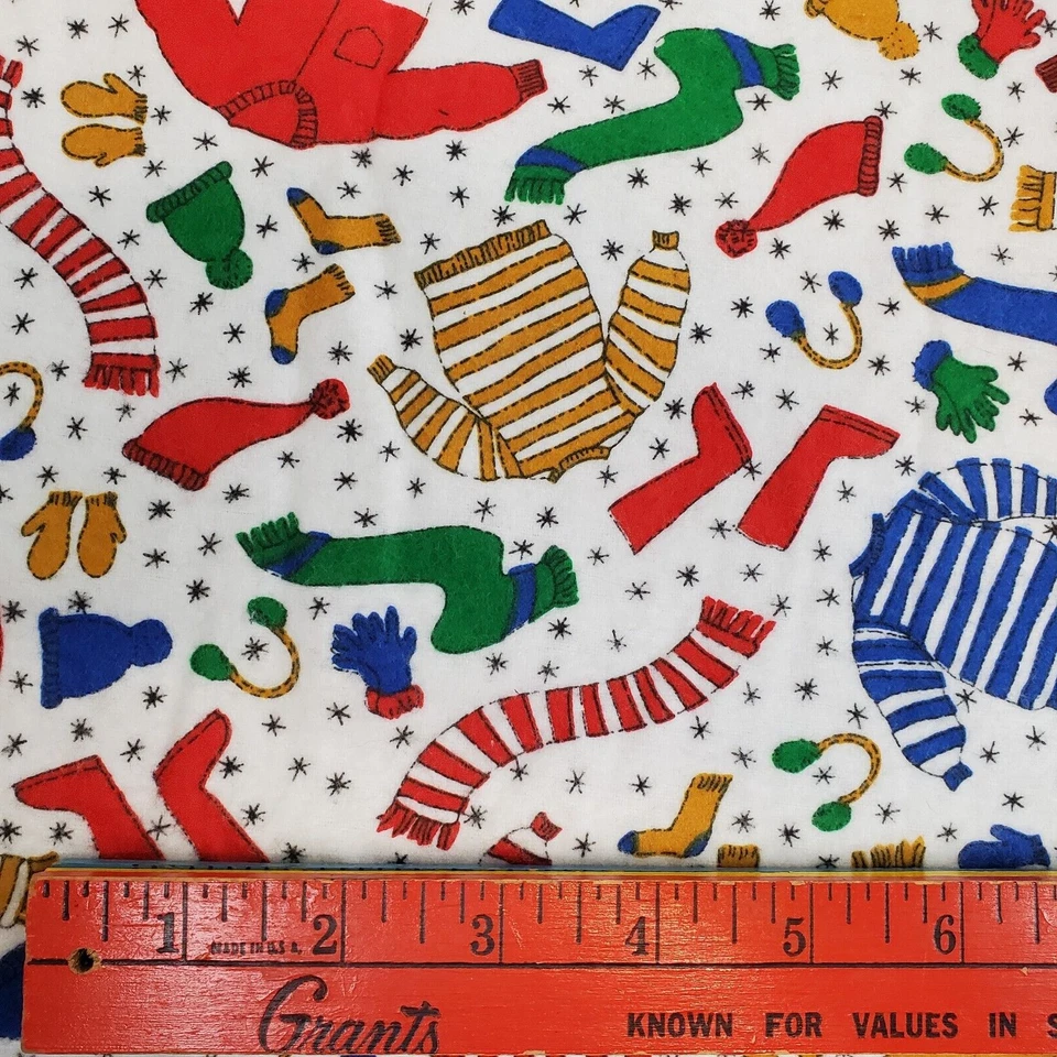 Karen Jarrar Winter Coats Flannel Fabric 2 Yards x 43 Marcus Brothers - Image 3 of 4