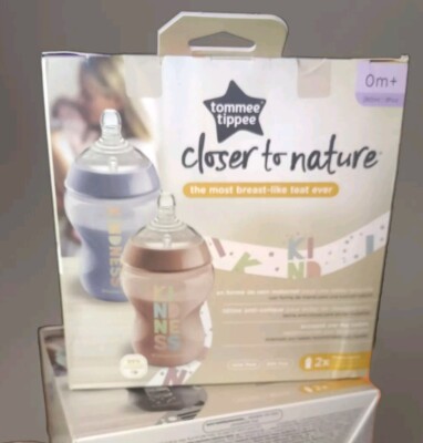 Tommee Tippee Closer to Nature Decorated Bottles Boys 2x 260ml Age 0m+ Bpa  free