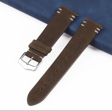 Cinturino orologio in pelle scamosciato marrone 20mm
