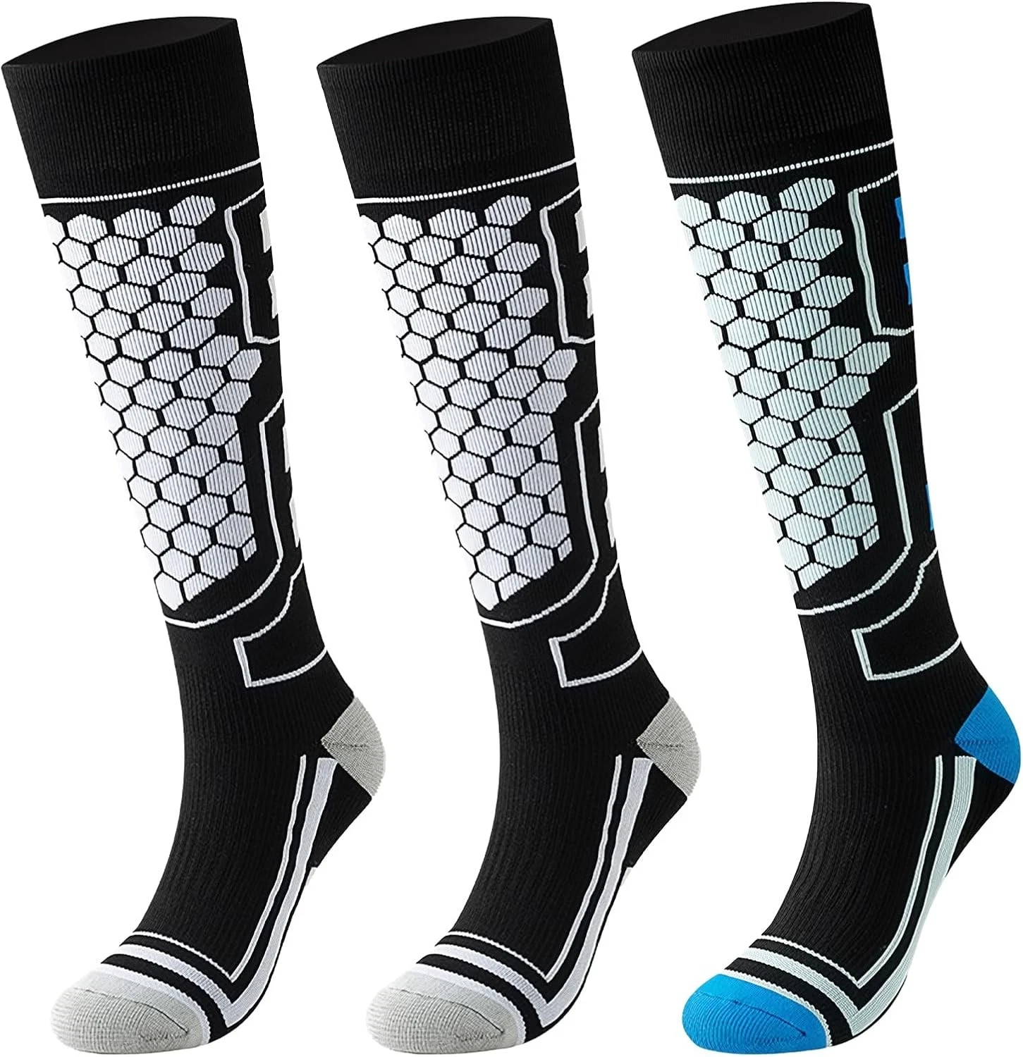3 Pairs Ski Socks Mens, Thermal Long Thick For Men, Uk 6-11,...