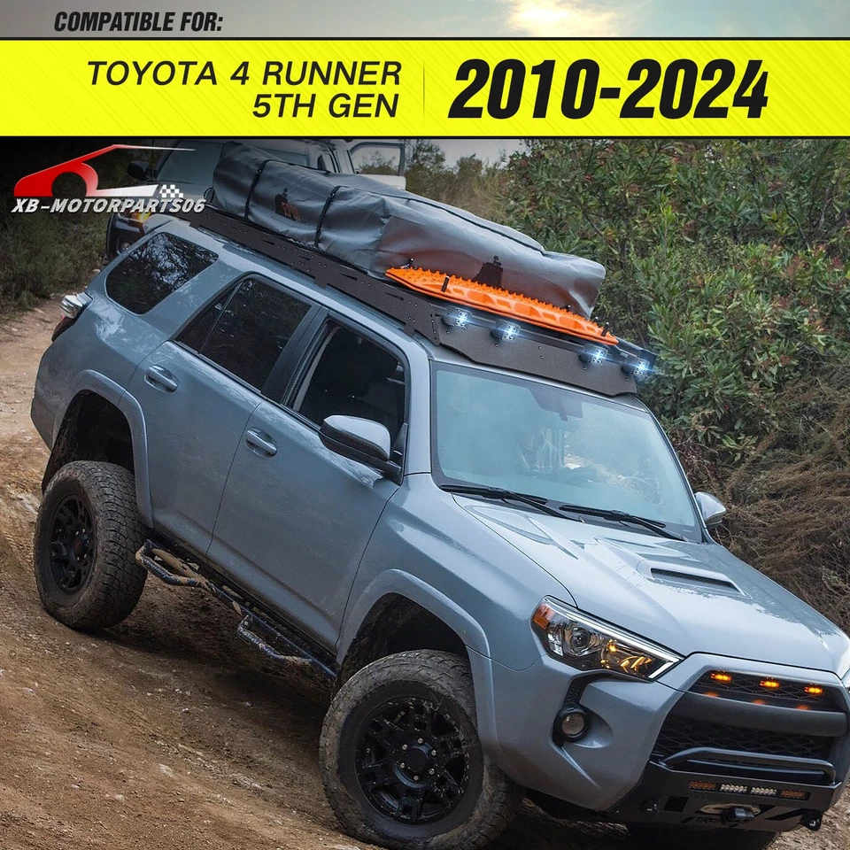 800LBS Full Size Roof Rack Cargo Basket W/ LED Lights For 10-24 4Runner 5th Gen - Image 2 of 4