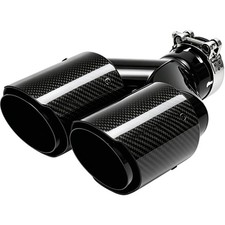 Glossy Black Carbon Fiber Exhaust Tips 2.5 Inlet Dual 3.5 Outlets - 1 Pack Glossy Black Carbon Fiber Exhaust Tips 2.5 Inlet Dual 3.5 Outlets - 1 Pack