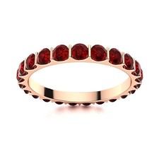 Round Garnet Stone Sterling Silver Wedding Birthday New Eternity Ring