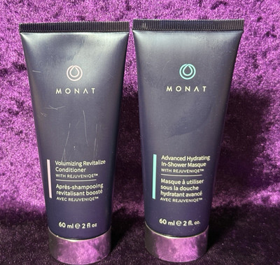 Monat Set Hydrating In Shower Masque Revitalize Conditioner 2 oz Travel Size