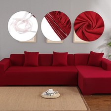 B- Polyester 3+2 Seat Corner Sofa Cover L Shape Slipcover Home Furniture
