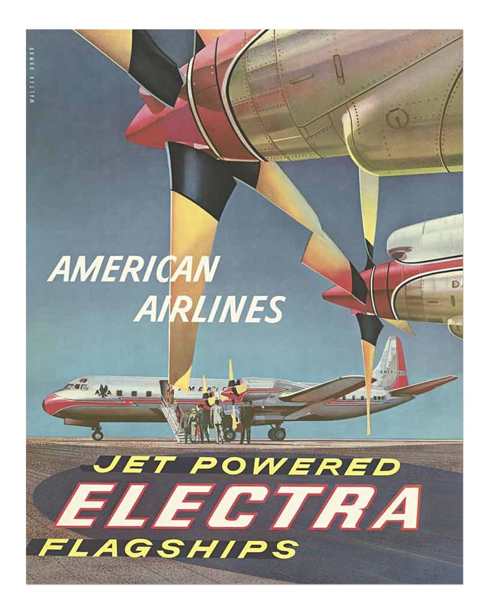 Vintage Aviation Poster Wall Art   American Airlines Electra | eBay
