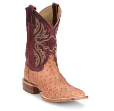 Justin Boots Men’s Western Exotic Moseley Cognac Vintage 11” Full Quill Ostrich