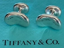 Tiffany & Co. Elsa Peretti Bean Cufflinks  Sterling Silver 925