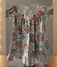 Thomas 1990  s Girl's Dress Floral Pink Lace Collar Strip Size 3T USA Cottage