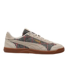 PUMA Club 5V5 Lux Plaid Lace Up Mens Beige Sneakers Casual Shoes 40540301