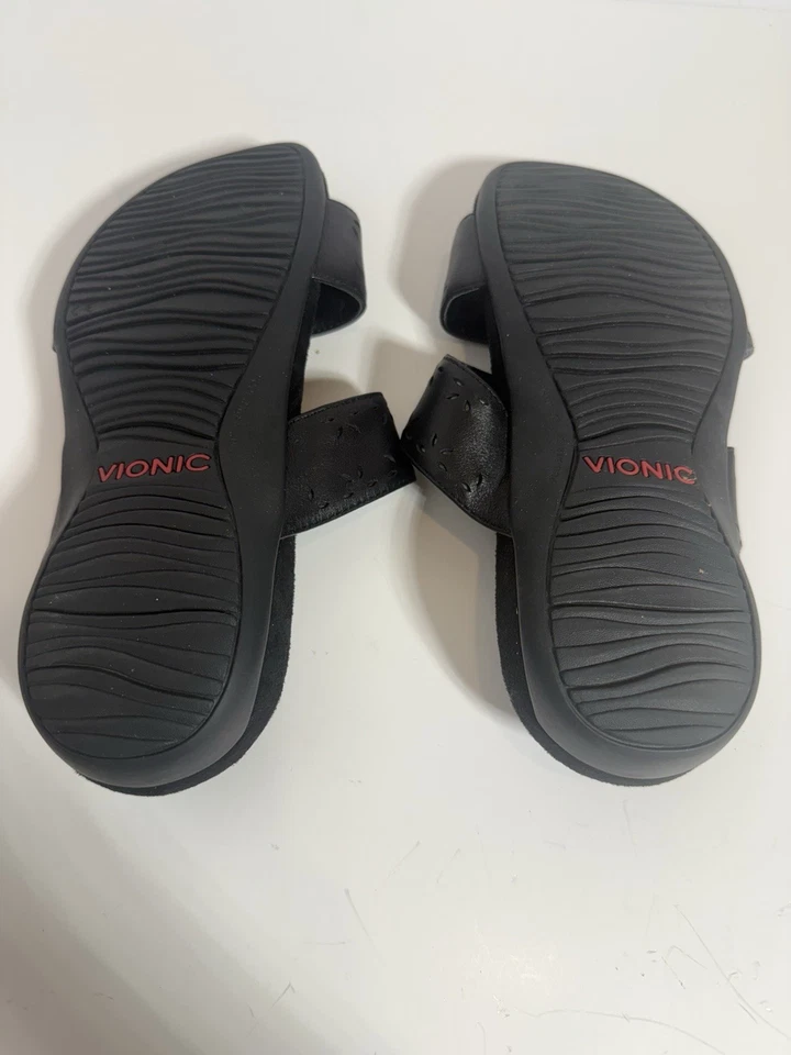 Vionic 6 Randi Black 2 Strap Slide On Sandals - Image 4 of 4
