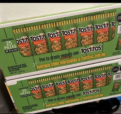 Caja Con 25 Bolsas De Tostitos Verdes Traída De Mexico  