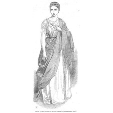 TEATRO Mademoiselle Rachele come Camille a Les Horaces - Stampa antica 1846