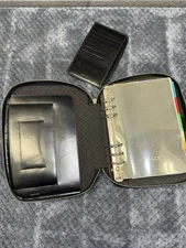 Vintage Bally Day Planner Black Leather  Agenda Organizer Cover Sleeve