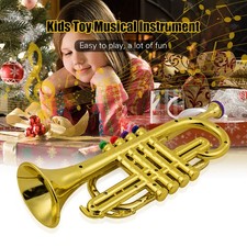 Trumpet Kids Musical Wind Instruments ABS Metallic Gold Trumpet 4 Colored Keys  