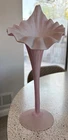 Murano Pink Satin Glass Diamond Optic 12.5 Inch Tall Jack in Pulpit Vase Vintage