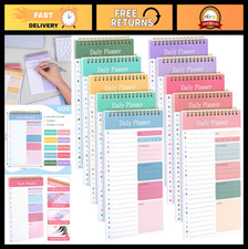 10 Pack Daily To-Do List Notebooks 5"x8" Planner 30 Sheets Spiral Checklist for