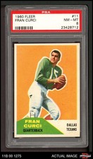 1960 Fleer #11 Fran Curci Texans (Chiefs) PSA 8 - NM/MT