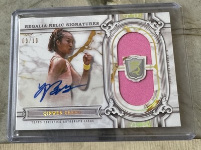 Qinwen Zheng 2024 Topps Royalty Tennis Regalia Relic Signatures RRS-QZG # 9/10